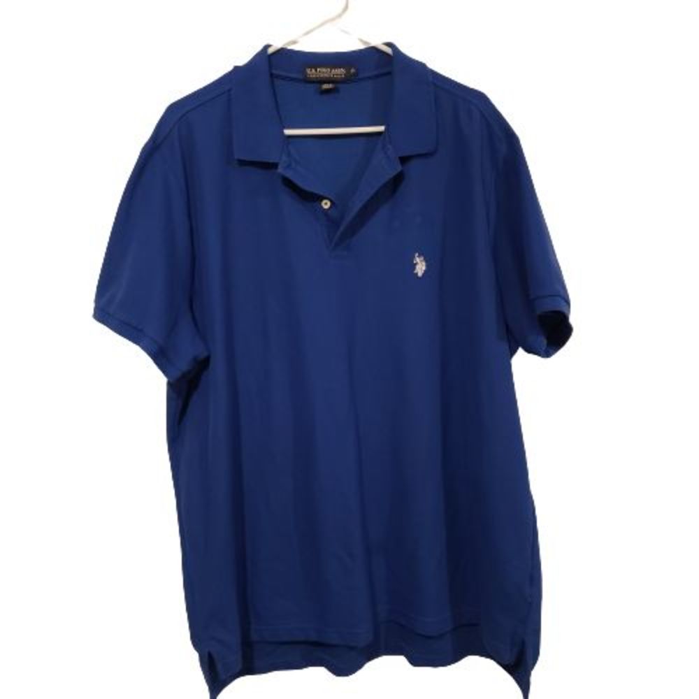 US Polo ASSN Men's Polo Shirt Blue Size 2XL Pique Embroidered Logo